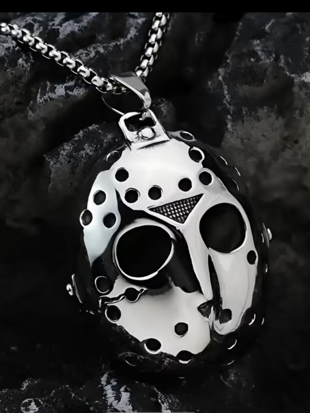 Friday the 13th Jason Pendant with Stainless Steel Necklace Silvertone